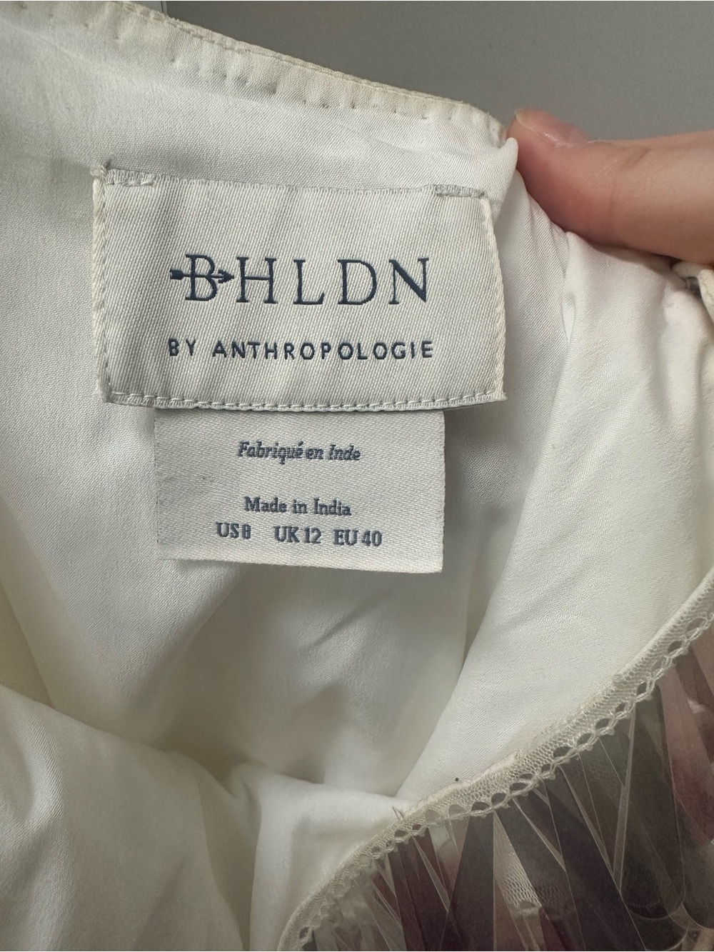 BHLDN Iridescent Sequin Slip Dress - White/Silver - Picture 4 of 4